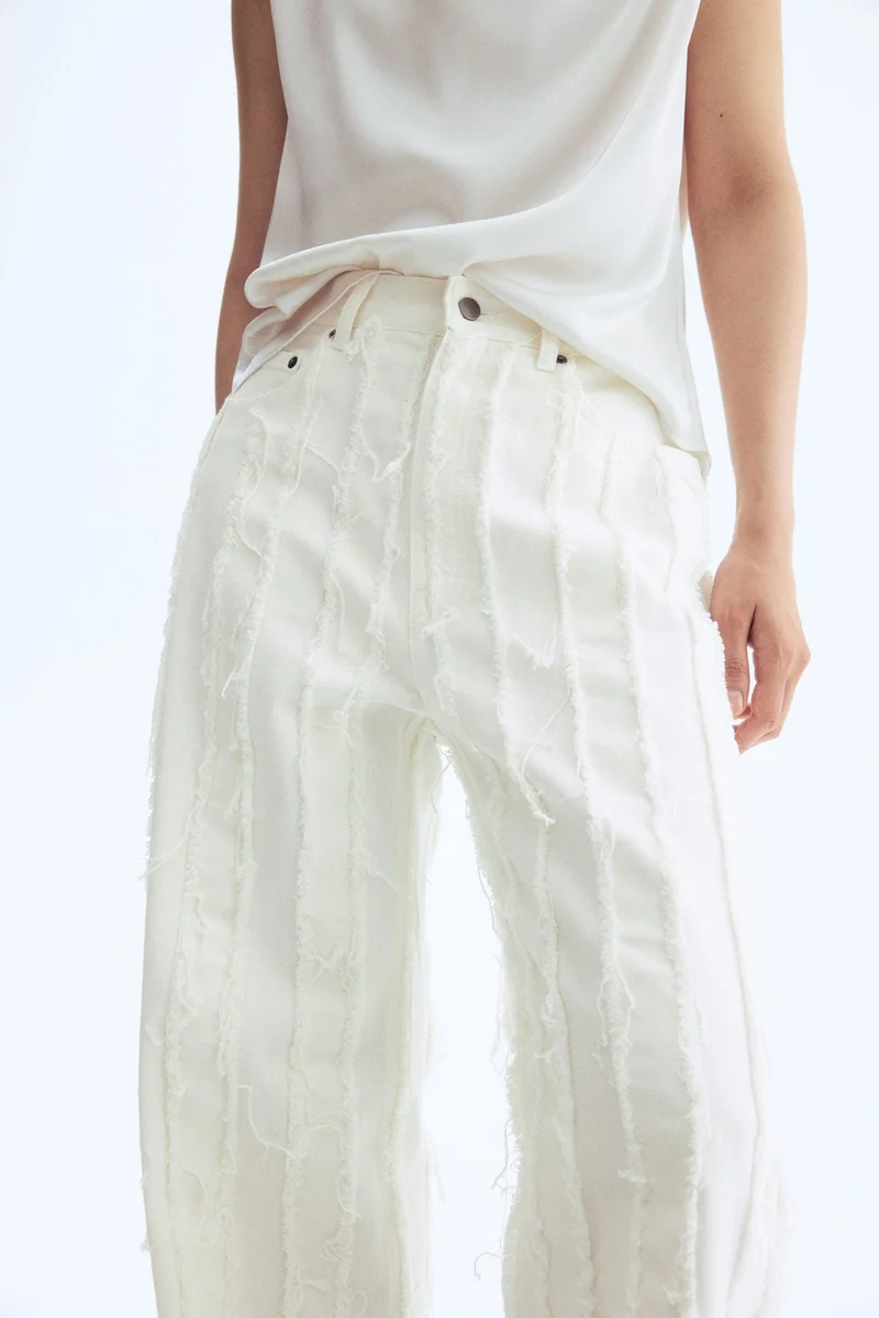 اتش اند ام جينز بحواف مهترئة