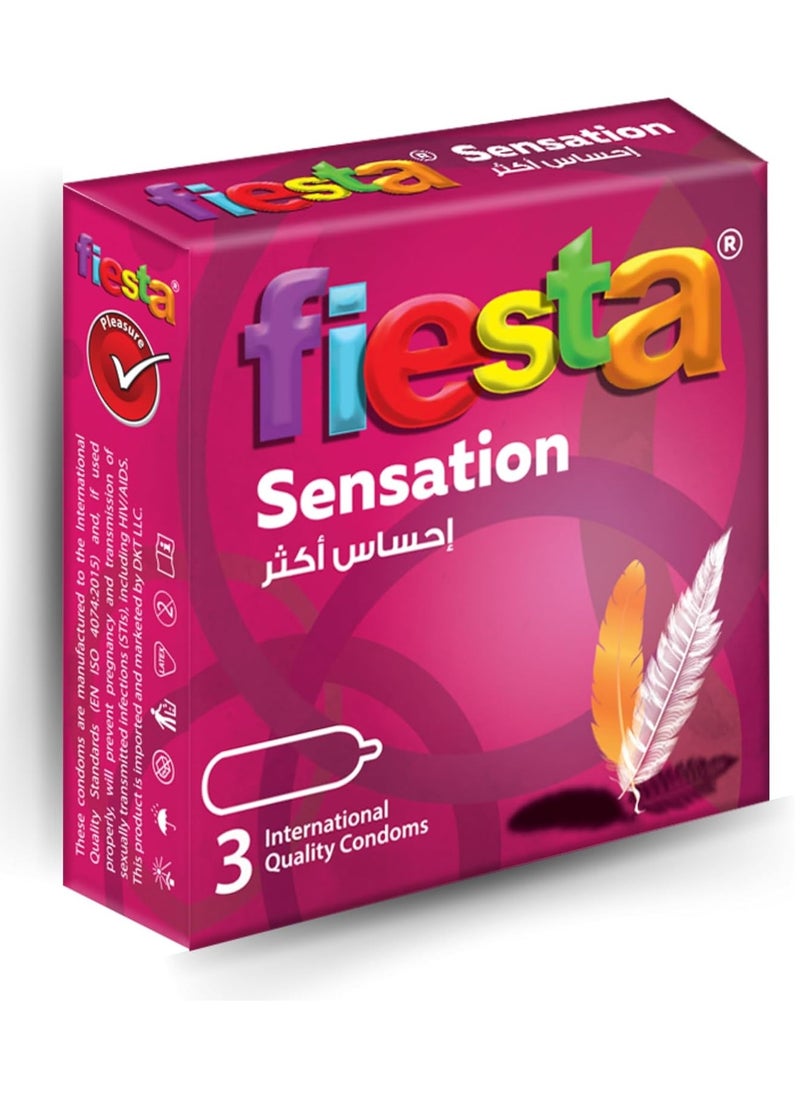 FIESTA Fiesta Sensation Condoms - Ultra Thin For Maximum Feeling -3 Pcs  - Image 1