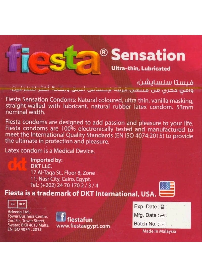 FIESTA Fiesta Sensation Condoms - Ultra Thin For Maximum Feeling -3 Pcs  - Image 4