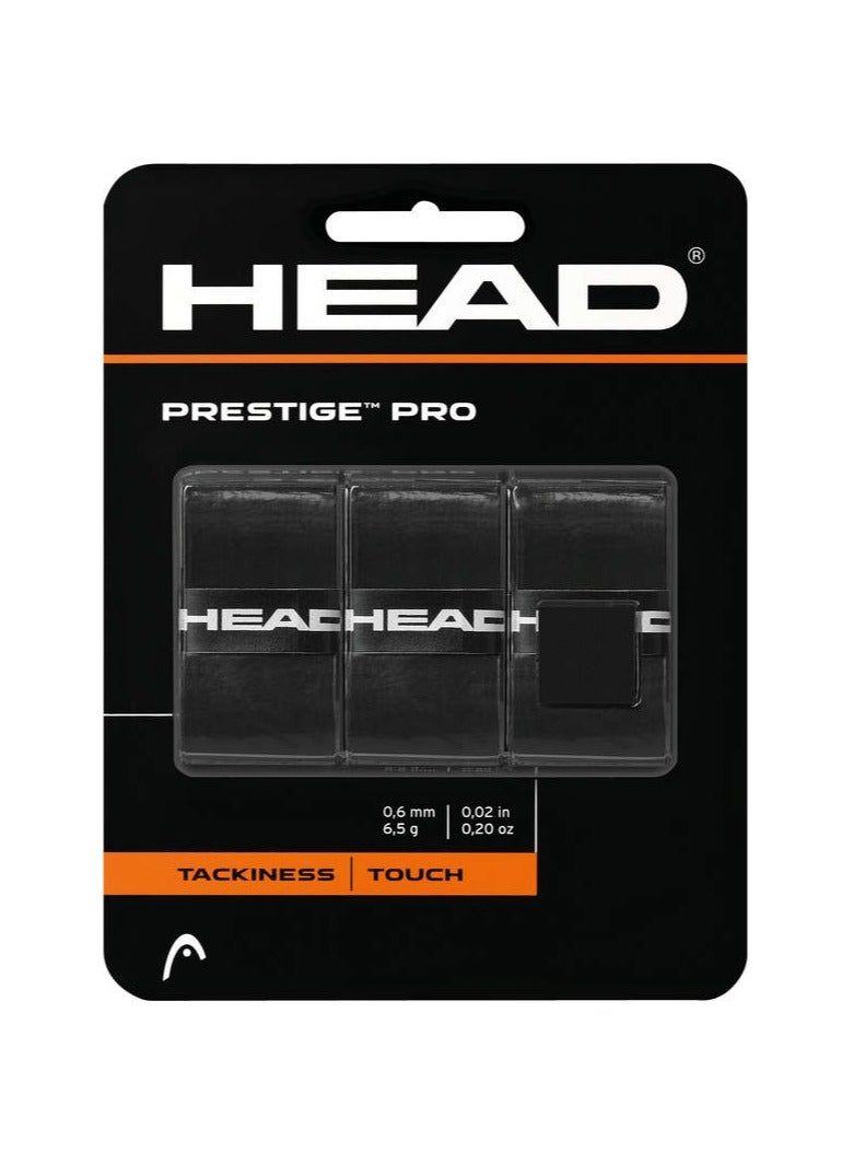 HEAD بريستيج برو أوفر جريب - قبضة لزجة مع إحساس لمسة فريد، عبوة من 3 أوفر جريب