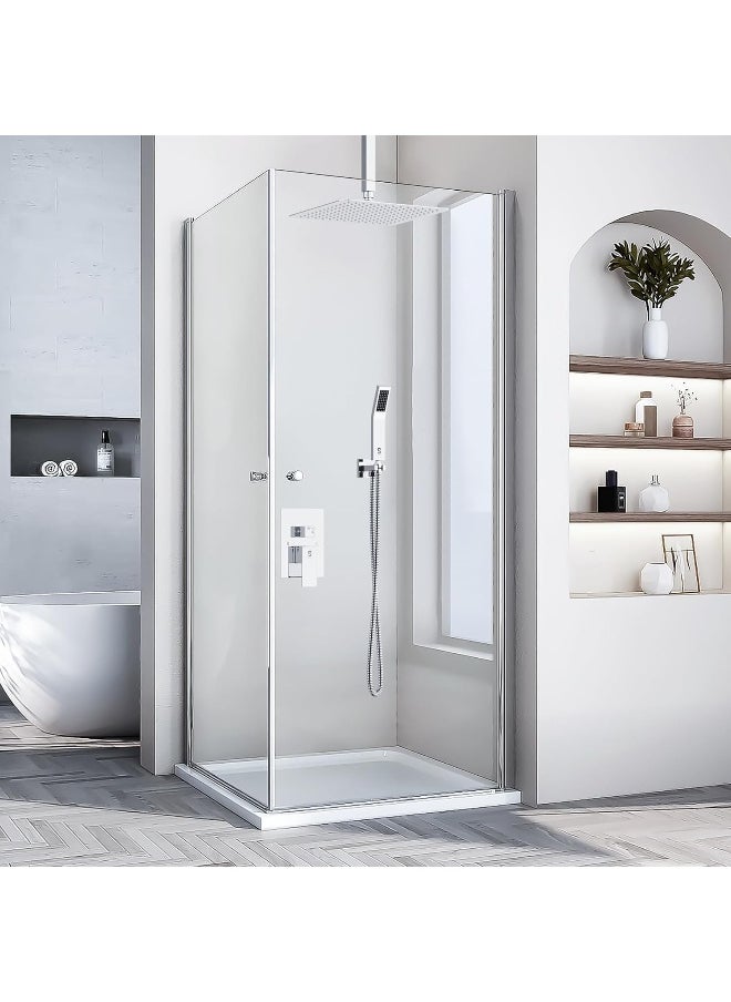 Generic - SR SUN RISE 12 Inch Ceiling Mounted Shower System Rain Mixer Shower Combo Set Rainfall Shower Head System Polished Chrome Shower Faucet Rough-in Valve Body and Trim Included - Image 1