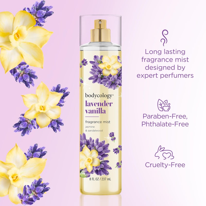 Bodycology باديكولوجي رذاذ الجسم المعطر طويل الأمد، لافندر فانيلا، 8 أونصة سائلة - Image 4