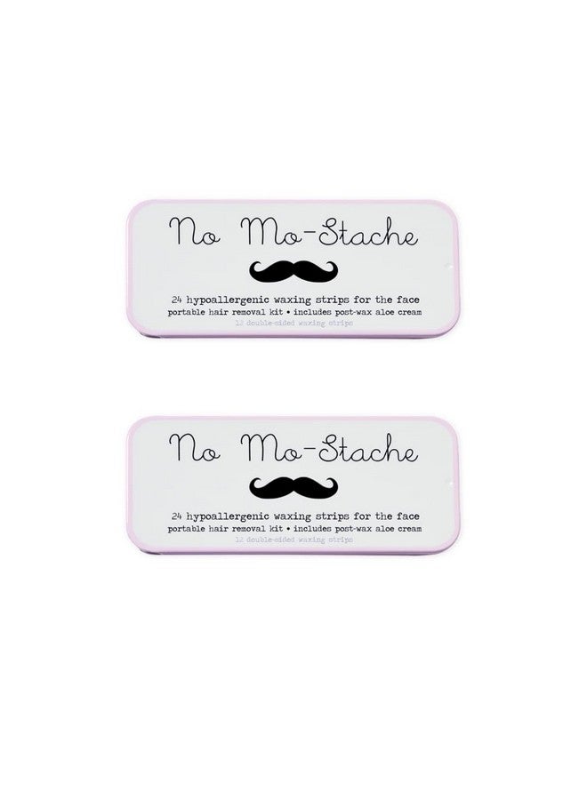 No mo-stache O Mostache Lip Wax Kit 24 Count 2 Pack Skin Friendly Easy To Use Wax Strips 2 Pack Travel Friendly Lip Wax Strip Lip Hair Removal In No Time Skin Exfoliator Hair Removal Strips - Image 1