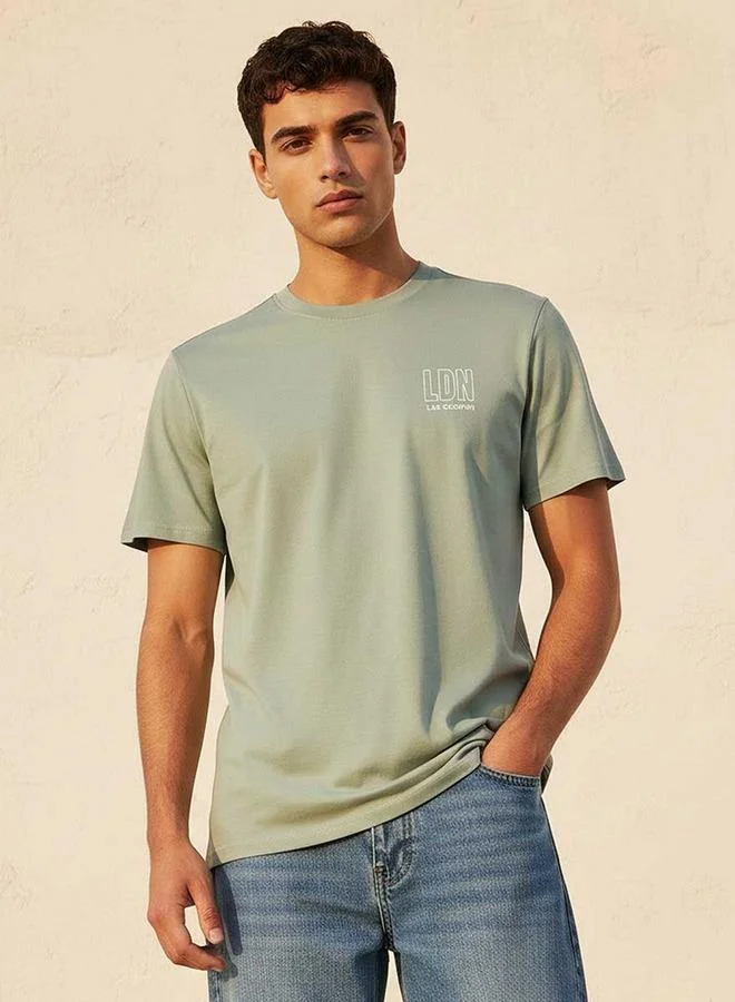 Lee Cooper Lee Cooper Regular Fit Crew Neck Short Sleeves Logo Print T shirt