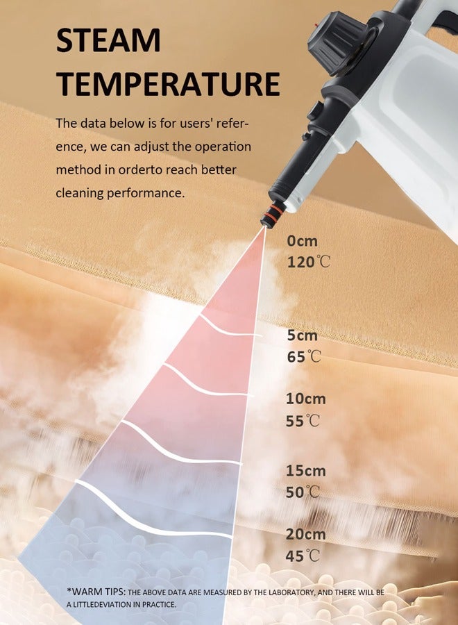 سوكاني يده البخار الأنظف ، 1200 واط متعددة الأغراض يده ضغط البخار الأنظف مع 13 قطعة التبعي و قفل أمان ، مثالية لإزالة وصمة عار ، الستائر ، مقاعد السيارة ، الطابق ، السجاد ، نافذة تنظيف ، سك-11047 - Image 3