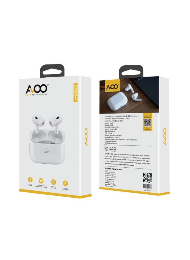 AVOO Avo Pro 2 Bluetooth Earphones with Type-C Wireless Charging Case  - Image 2