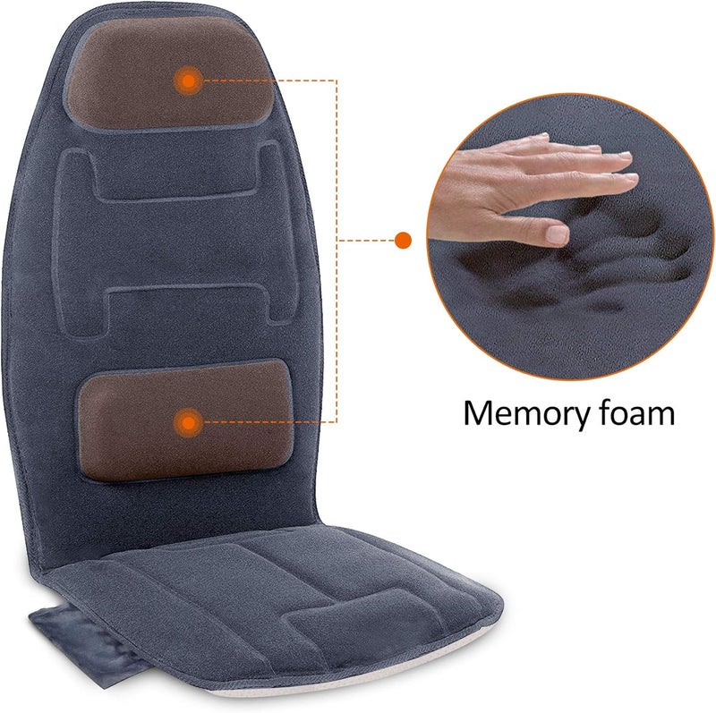 Snailax Massage Seat Cushion with Heat  Extra Memory Foam Support Pad in Neck and Lumbar10 Vibration Massage Motors 2 Heat Levels Back Massager Chair Pad for Back - Image 5