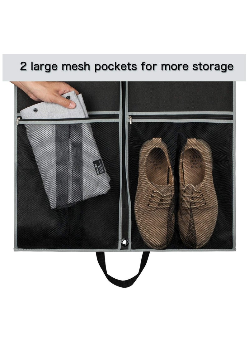 XICEN - Garment Bag Suit Bag with PVC Card Holder Garment Cover Bag for Hanging Clothes Dress Bag Covers Dustproof Garment Cover Bag Clothes Cover Bags Protector for Closet Storage Coats, Robe, Shirts, Dress(Black) - Image 1