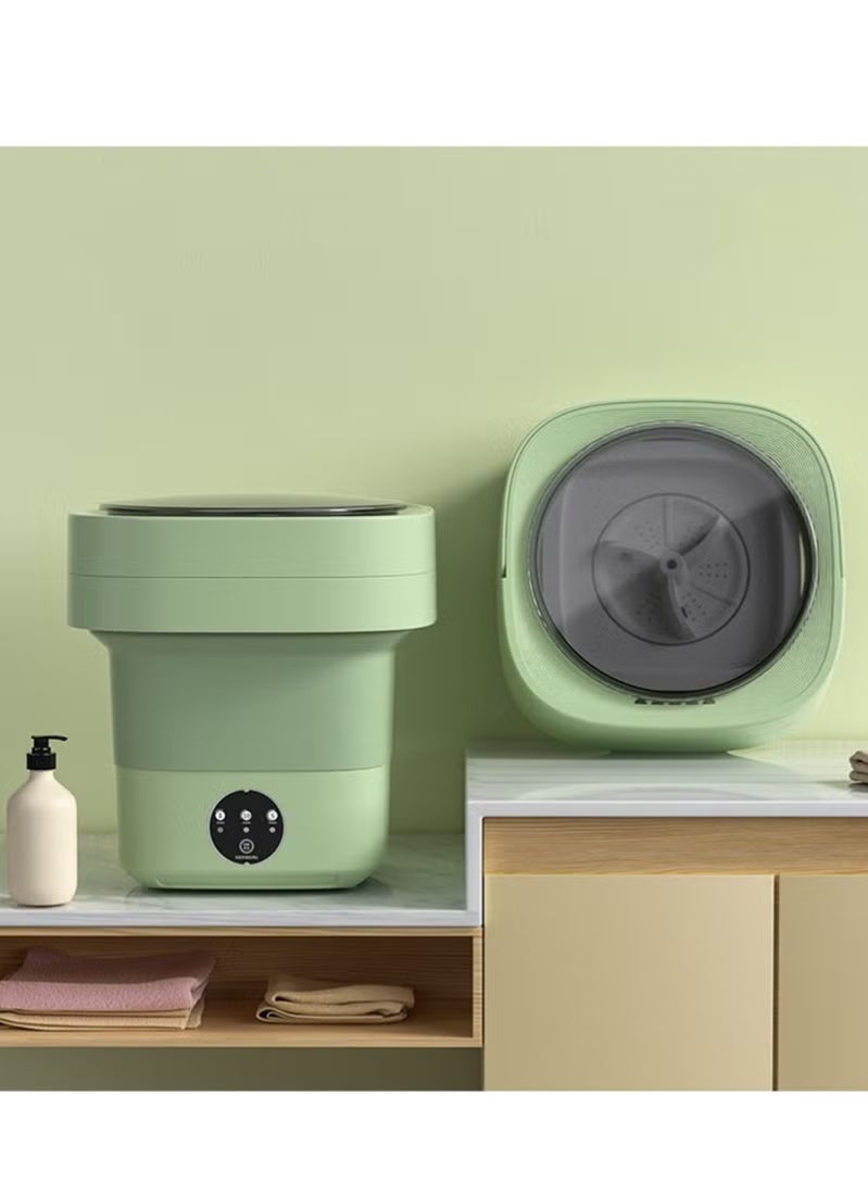 A ZONE Compact Portable Washer, 3 Modes Deep Cleaning Underwear, Baby Clothes and Small Items, Foldable Washer for Apartments, Camping and Traveling (Green) - Image 1