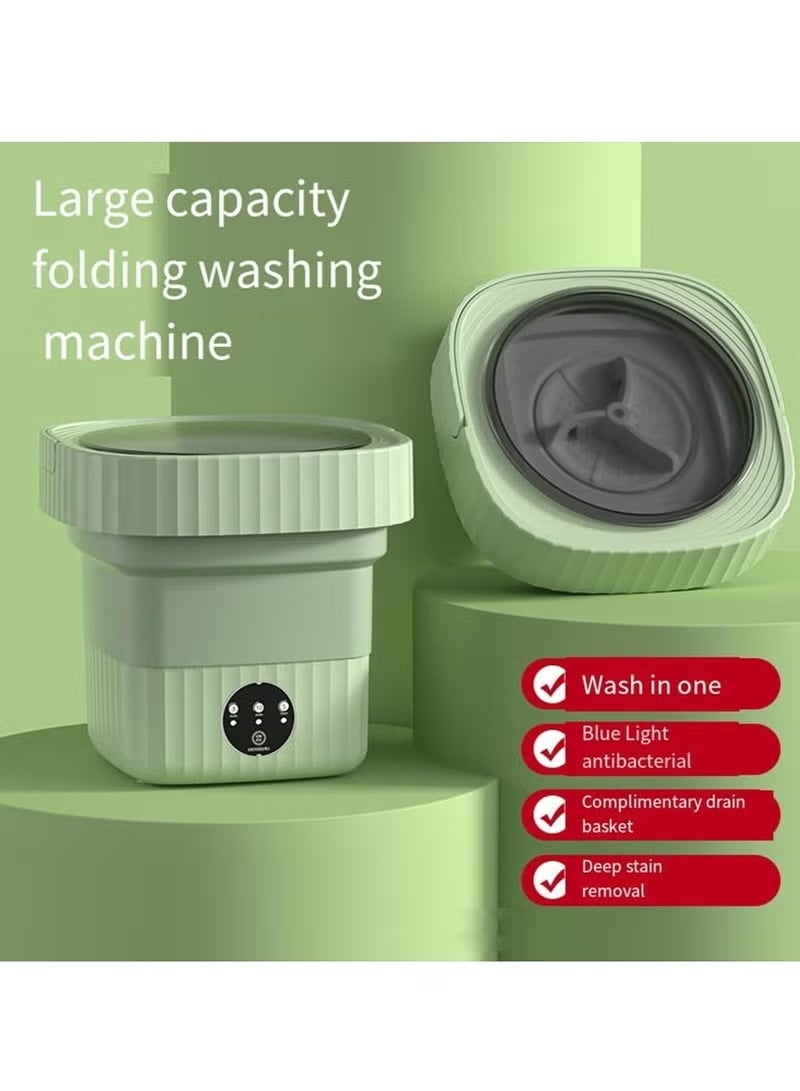 A ZONE Compact Portable Washer, 3 Modes Deep Cleaning Underwear, Baby Clothes and Small Items, Foldable Washer for Apartments, Camping and Traveling (Green) - Image 3
