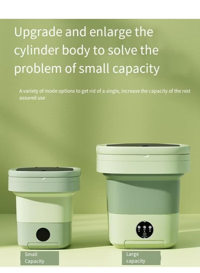 A ZONE Compact Portable Washer, 3 Modes Deep Cleaning Underwear, Baby Clothes and Small Items, Foldable Washer for Apartments, Camping and Traveling (Green) - Image 5