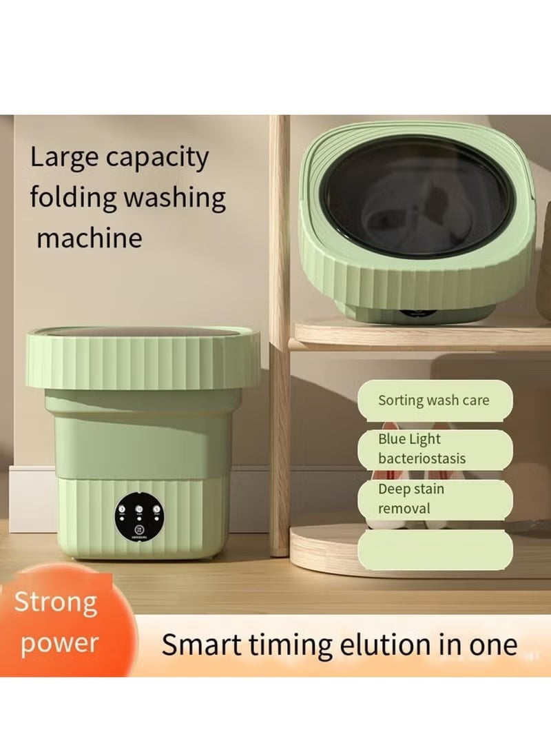 A ZONE Compact Portable Washer, 3 Modes Deep Cleaning Underwear, Baby Clothes and Small Items, Foldable Washer for Apartments, Camping and Traveling (Green) - Image 2