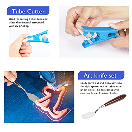 YEETIN 45 Pieces 3D Printer Tools Kit, 3D Printing Accessory Includes Deburring Tool, Digital Caliper, Art Knife Set, Tube Cutter, Storage Bag Suitable for 3D Print Removing, Cleaning, Finishing - Image 5