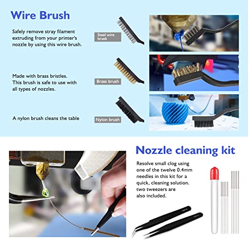 YEETIN 45 Pieces 3D Printer Tools Kit, 3D Printing Accessory Includes Deburring Tool, Digital Caliper, Art Knife Set, Tube Cutter, Storage Bag Suitable for 3D Print Removing, Cleaning, Finishing - Image 4
