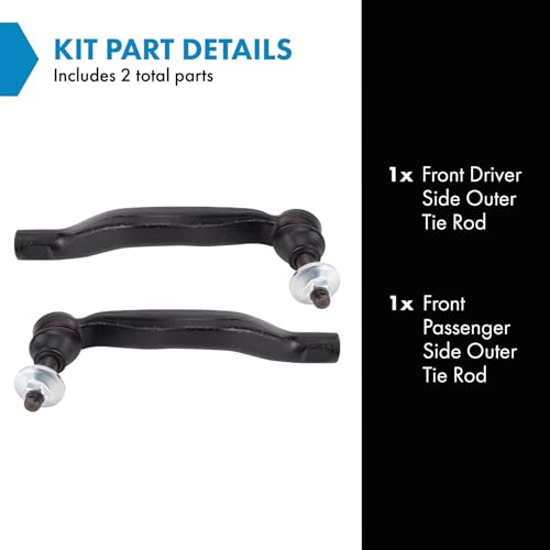 TRQ Front Outer Tie Rod Set Compatible with 2006 Lexus GS300 2007-2020 GS350 2006-2015 IS250 2016-2022 IS300 2011-2020 IS350 2016-2020 RC300 2015-2021 RC350 - Image 2