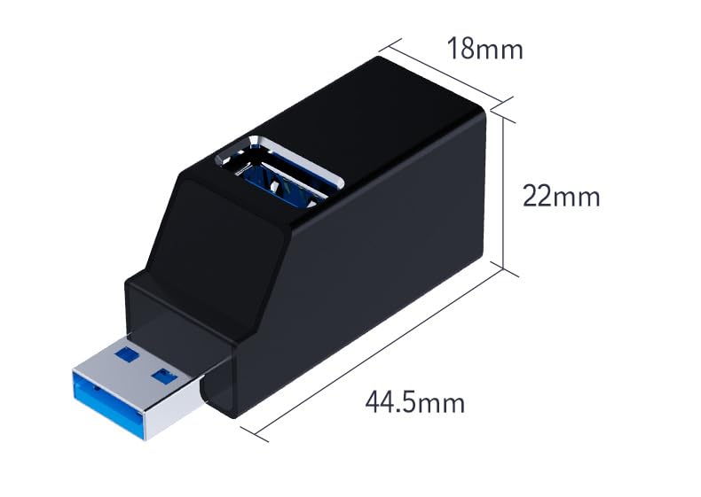 FANTIA USB Hub,High Speed Mini USB 3.0 USB 2.0 HUB 3 Port Splitter (2 USB 2.0 zUSB 3.0) Distribution Adapter for PC Laptop MacBook Notebook USB Flash Drives - Image 5