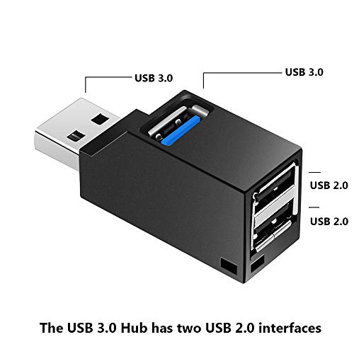 FANTIA USB Hub,High Speed Mini USB 3.0 USB 2.0 HUB 3 Port Splitter (2 USB 2.0 zUSB 3.0) Distribution Adapter for PC Laptop MacBook Notebook USB Flash Drives - Image 3