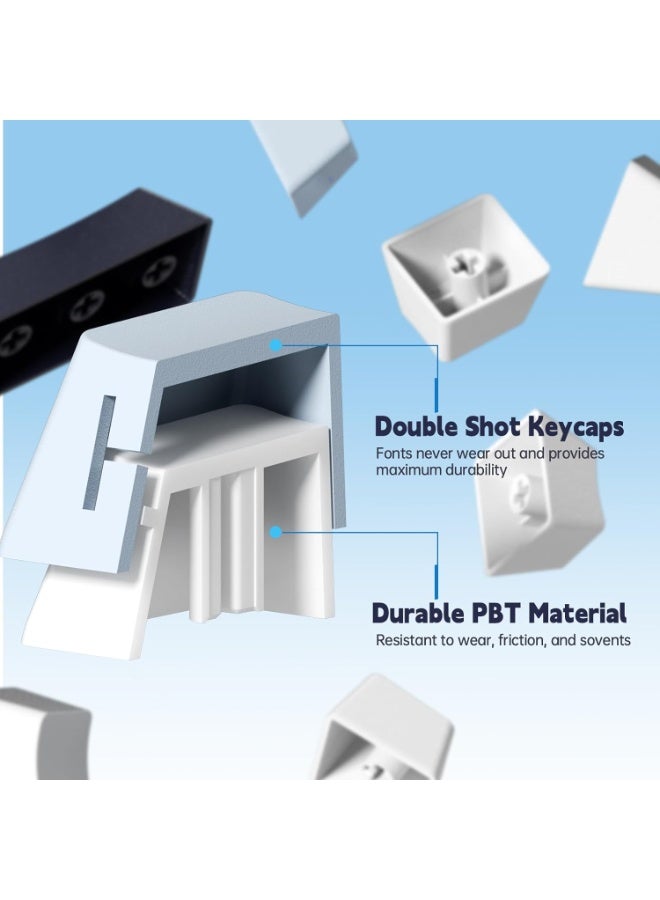 AULA لوحة مفاتيح ميكانيكية لاسلكية ثلاثية الوضع AU75 بتصميم مدمج 75% – لوحة مفاتيح للألعاب قابلة للتبديل مع مفتاح Star Vector، بلوتوث، 2.4GHz ووضع سلكي، إضاءة خلفية RGB للألعاب، الكمبيوتر الشخصي واستخدام المكتب - Image 2
