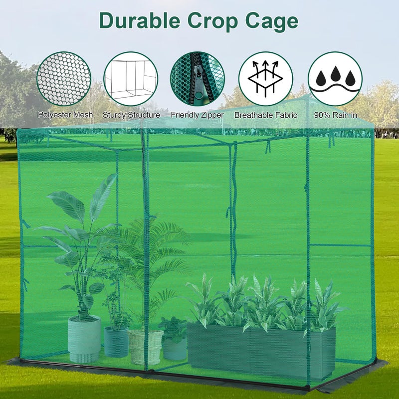 Toriexon Crop Cage Plant Protection Tent 4 x 8 x 6 Feet, Easy to Install Protection Garden Cages, Crop Cages with Storage Bag Suitable for Garden Patio Lawn - Image 4