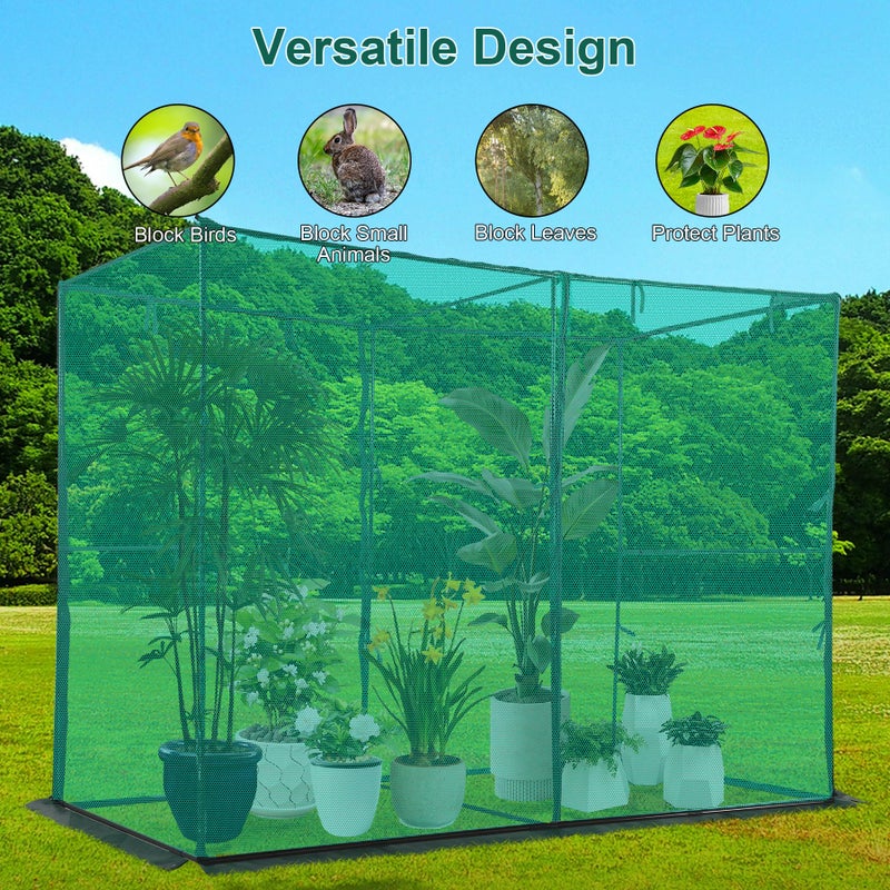 Toriexon Crop Cage Plant Protection Tent 4 x 8 x 6 Feet, Easy to Install Protection Garden Cages, Crop Cages with Storage Bag Suitable for Garden Patio Lawn - Image 5