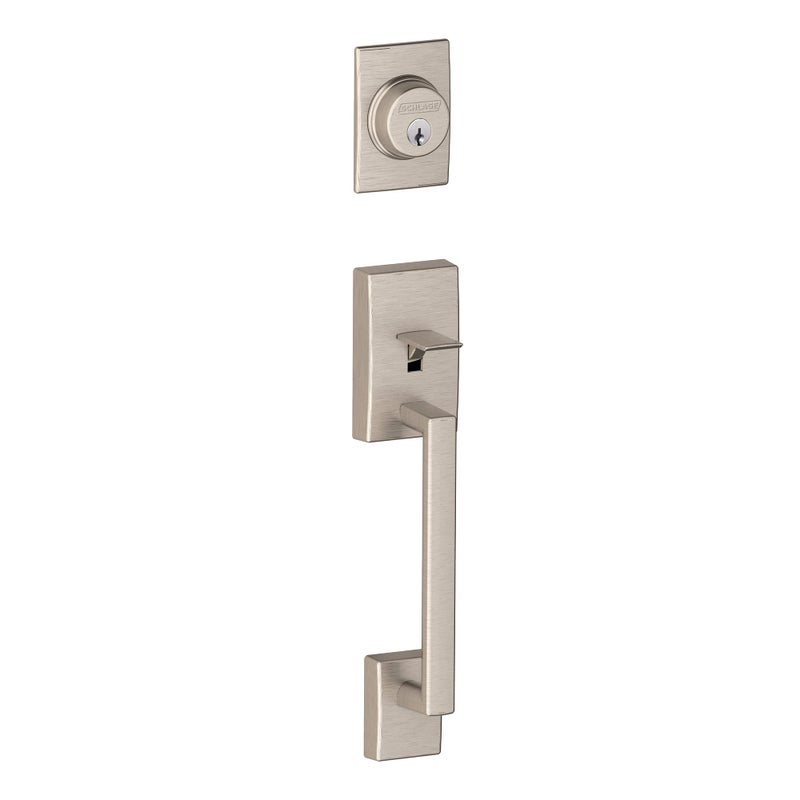 Schlage F58 CEN 619 Century Exterior Handleset with Deadbolt, Satin Nickel (Exterior Half Only) - Image 3