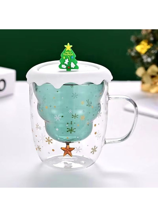 Generic FAM Christmas Mugs - Christmas Tree Coffee Mugs - Cute Mugs Christmas Double Wall Insulated Glasses Mugs - Xmas Tea Cups for Women Men Kid  - Image 1