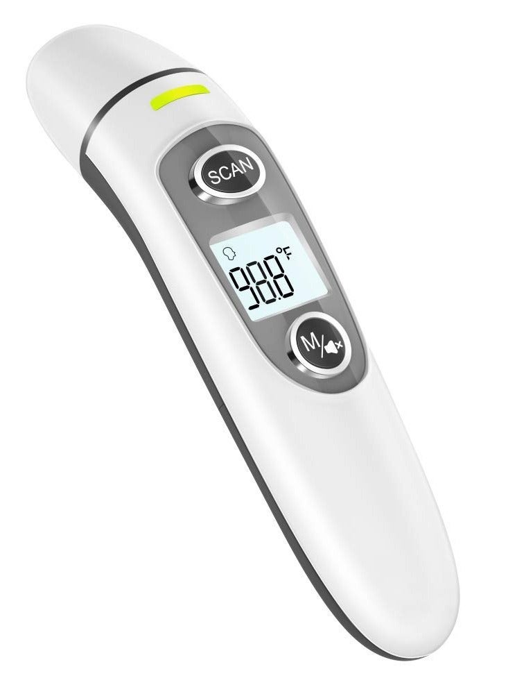 يوريفو ترمومتر الجبين والأذن للبالغين والأطفال والرضع ، ميزان حرارة رقمي بدون لمس بالأشعة تحت الحمراء ، مع شاشة LCD ، استدعاء الذاكرة ، إنذار الحمى ، إيقاف التشغيل التلقائي ، أبيض ، 39 * 27.3 * 160mm - Image 1