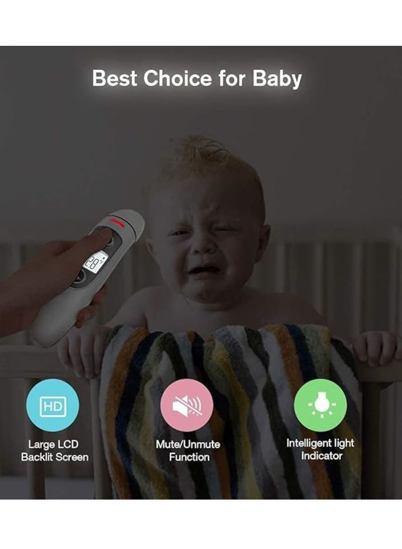 يوريفو ترمومتر الجبين والأذن للبالغين والأطفال والرضع ، ميزان حرارة رقمي بدون لمس بالأشعة تحت الحمراء ، مع شاشة LCD ، استدعاء الذاكرة ، إنذار الحمى ، إيقاف التشغيل التلقائي ، أبيض ، 39 * 27.3 * 160mm - Image 4