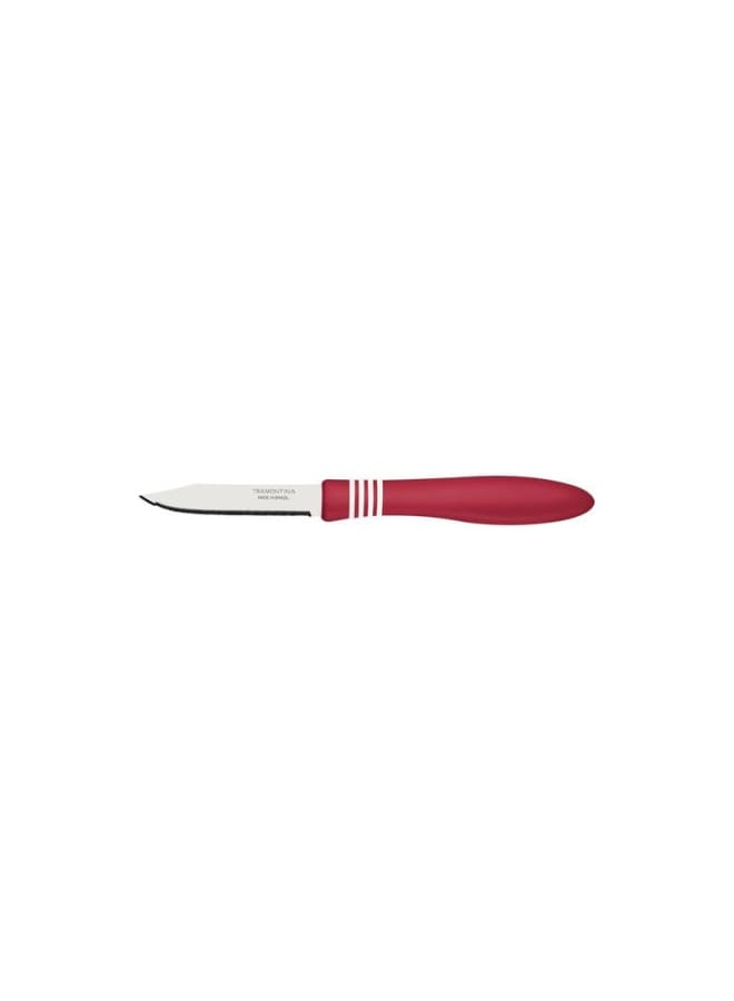 TRAMONTINA COR&COR fruit Knife 7.62 cm – Stainless Steel Blade, Ergonomic Red Handle, Precision Cutting, Durable & Rust-Resistant, Ideal for Fruit, Kitchen & Dining - Image 2