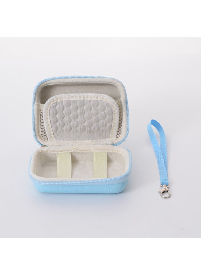 Portable Digital Camera Bag EVA Storage Pouch Suitable For sony Nikon Digital Cameras Waterproof PU Handbag Neutral Gender-Color:Blue  - Image 1