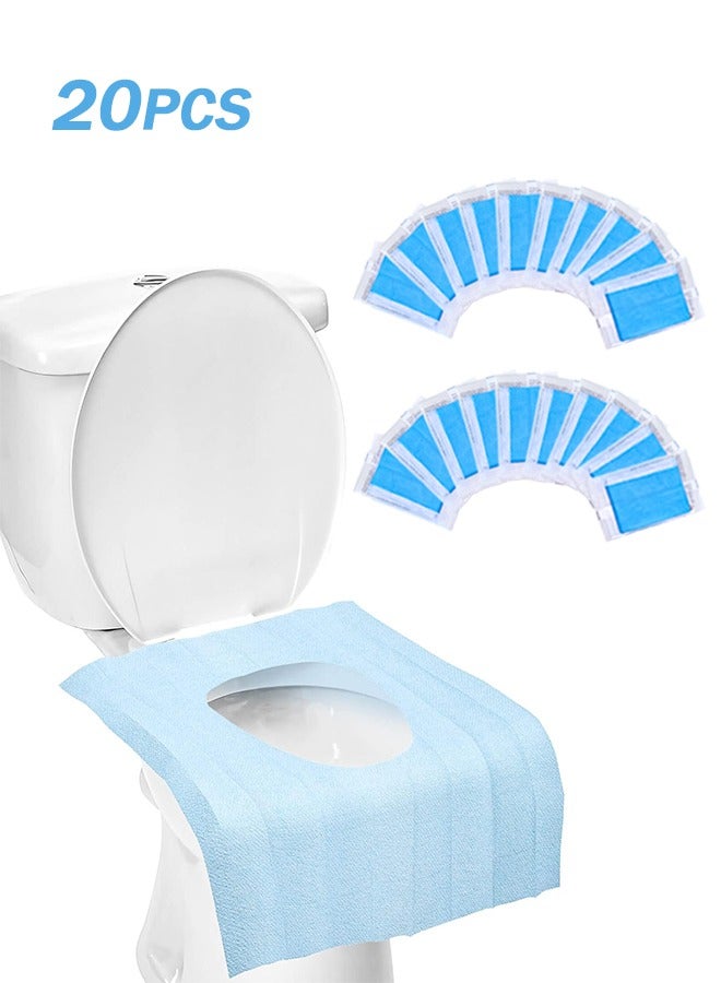 Sweet Life 20 Pack Toilet Seat Covers Disposable100% Waterproof  Individually Wrapped Disposable Toilet Seat Covers for Adults and Kids Potty Training, Travel Accessories for Public Restrooms Airplane Camping - Image 1