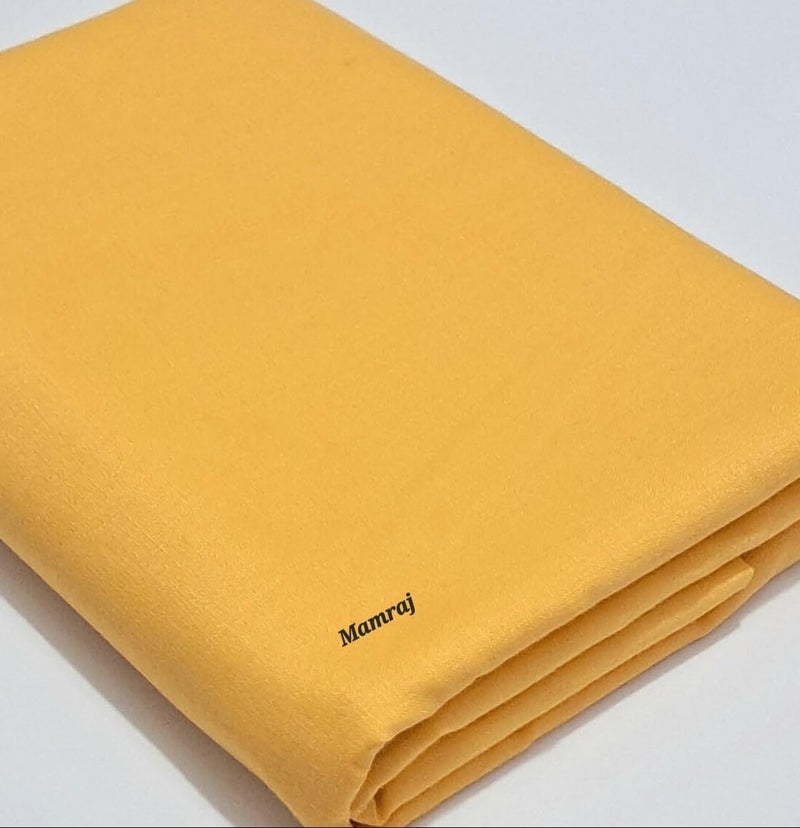 MAMRAJ Men's Solid Premium Unstitched Cotton Blend || 2.5M || Fabric For Shirt ( Formal, Casual Wear.) Set of 3 Shirt (DarkBrown - Yellow -Black) - Image 3