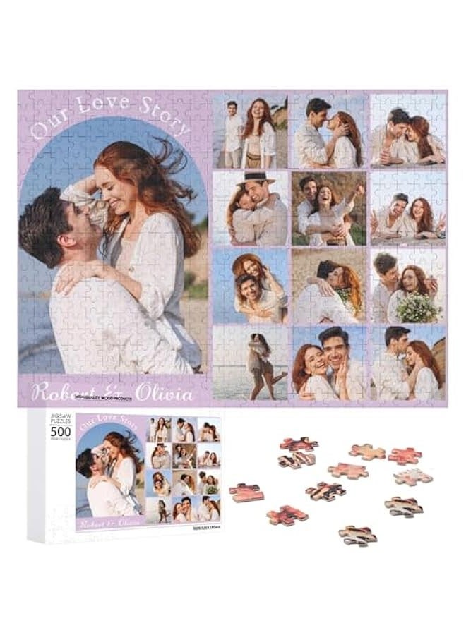 Puzzle s Day Gifts for Him Personalized Jigsaw Puzzles Picture Puzzles 300/500/1000 Pieces Wedding Gifts Birthday Gifts for Women Men - Image 1