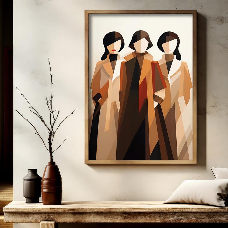 ماركتنا لوحة قماشية بتصميم بتصميم امرآة مع برواز مجوف مقاس (40×60) قطعة واحدة - Image 1