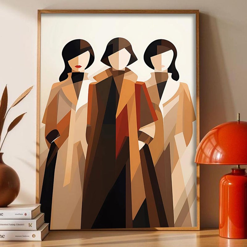 ماركتنا لوحة قماشية بتصميم بتصميم امرآة مع برواز مجوف مقاس (40×60) قطعة واحدة - Image 2