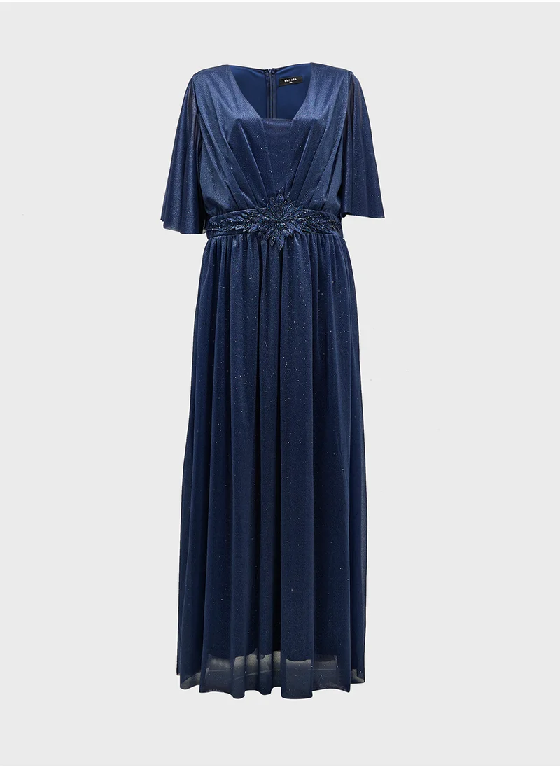 خزانة Plus Size Shimmer A-Line Dress