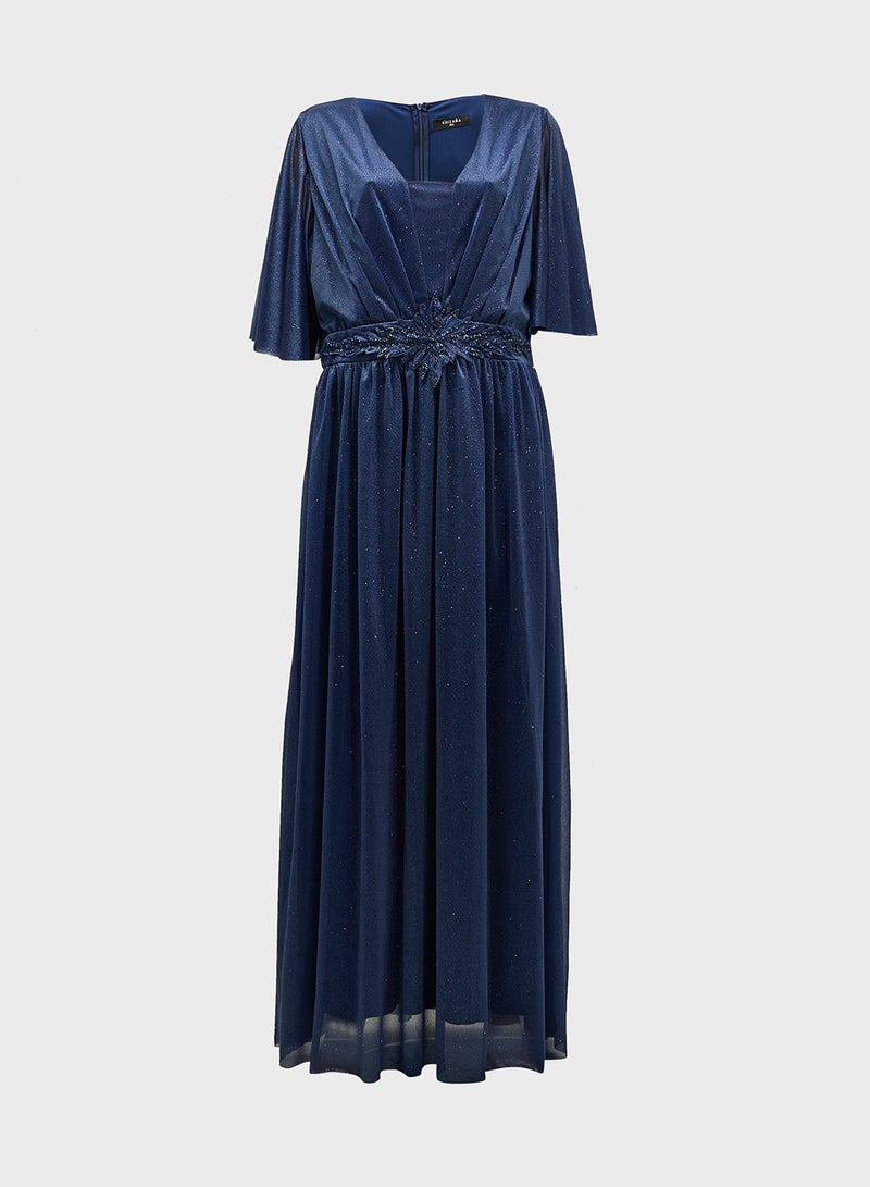 Khizana Plus Size Shimmer A-Line Dress - Image 1