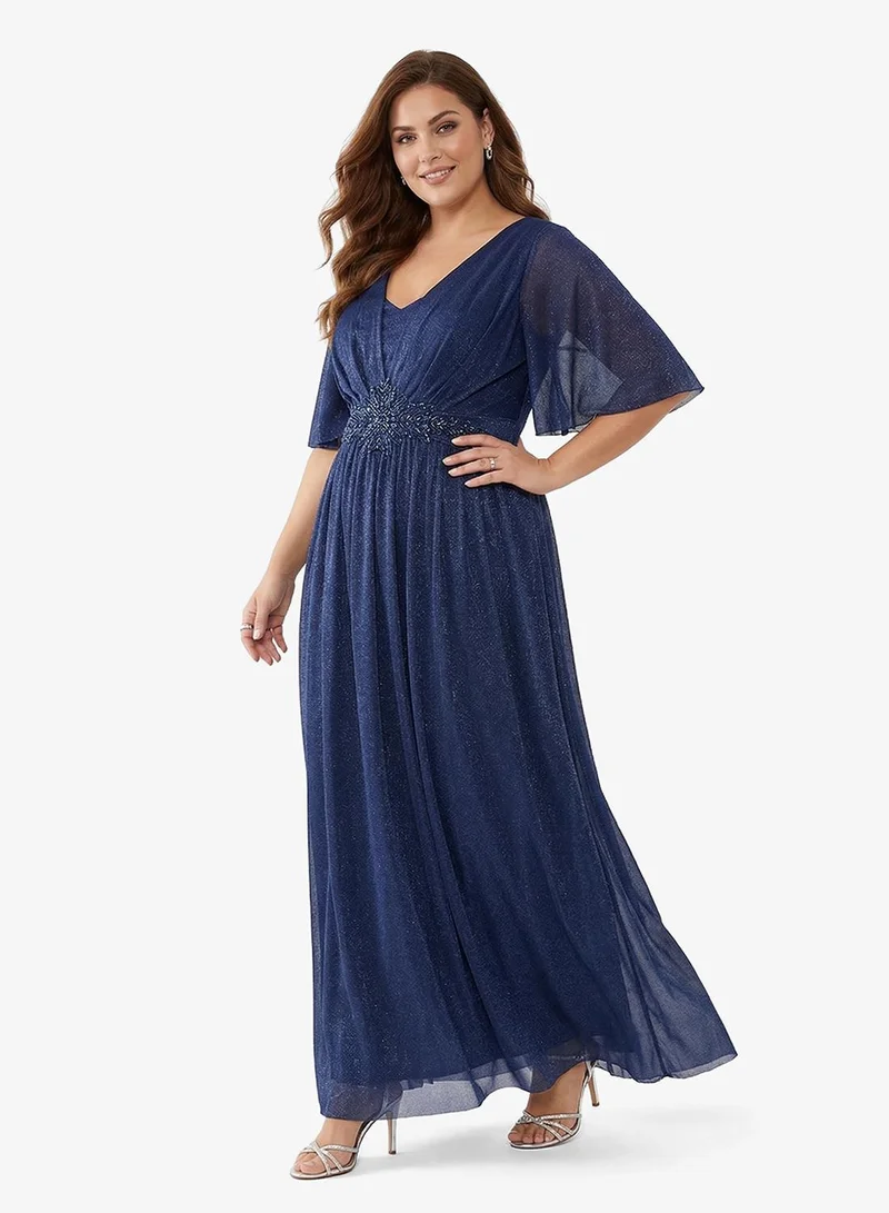 Khizana Plus Size Shimmer A-Line Dress