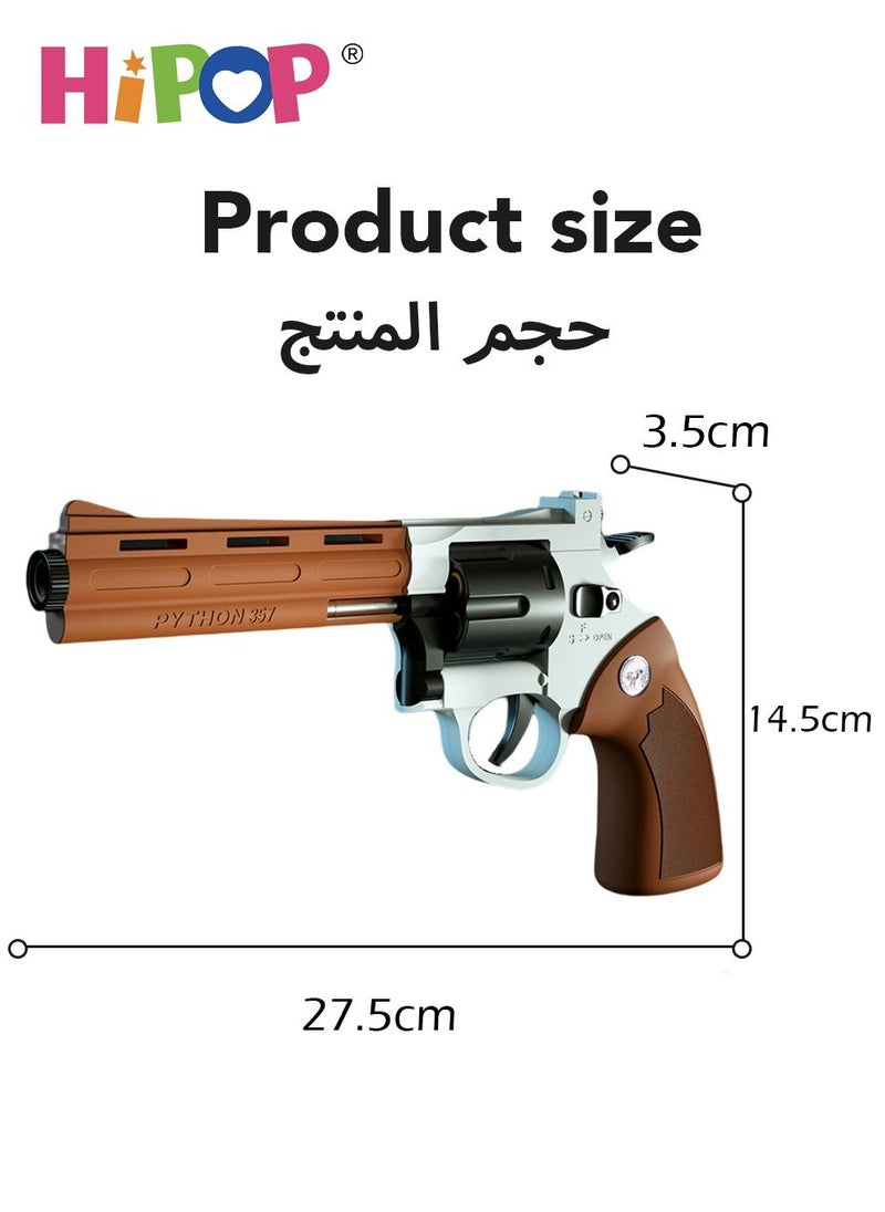 HIPOP - 27.5cm Revolver Toy Gun for Kids,Gun Toy with Shell Ejecting Soft Bullet,Kids Eeducational Gun Toy - Image 1