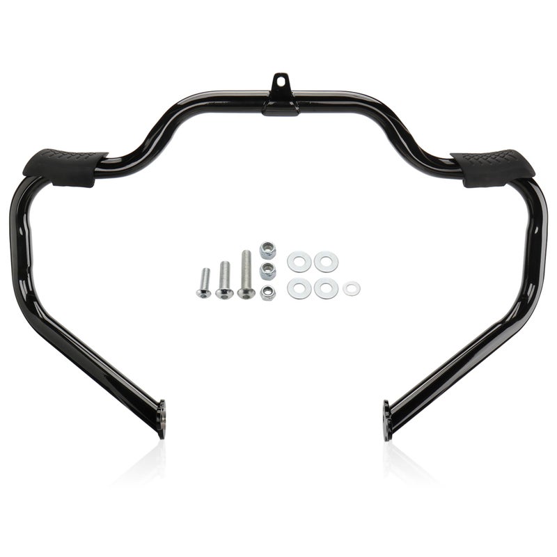 MoKitDora Touring Engine Guard Highway Mustache Crash Bar 125 Fat for Harley 2009up Road King Street Electra Glide and Trike Models Gloss Black