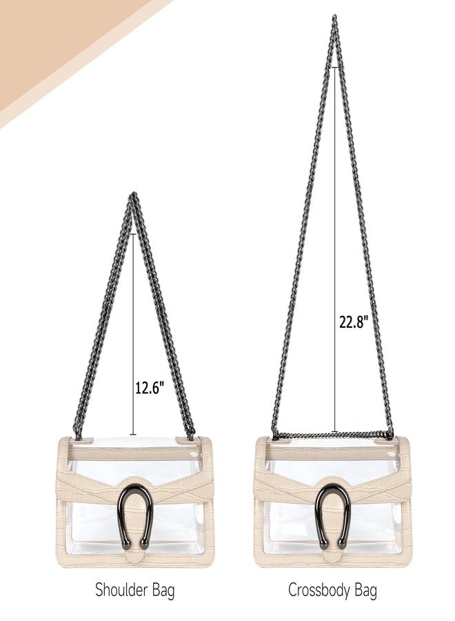 Joryin Clear Bag for Women Clear Bags Stadium Approved Shoulder Bag Crossbody Bag Small Clear Purse Chain Handbag - Image 4