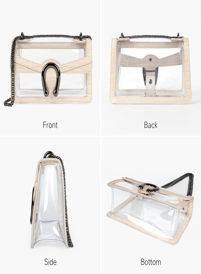 Joryin Clear Bag for Women Clear Bags Stadium Approved Shoulder Bag Crossbody Bag Small Clear Purse Chain Handbag - Image 3