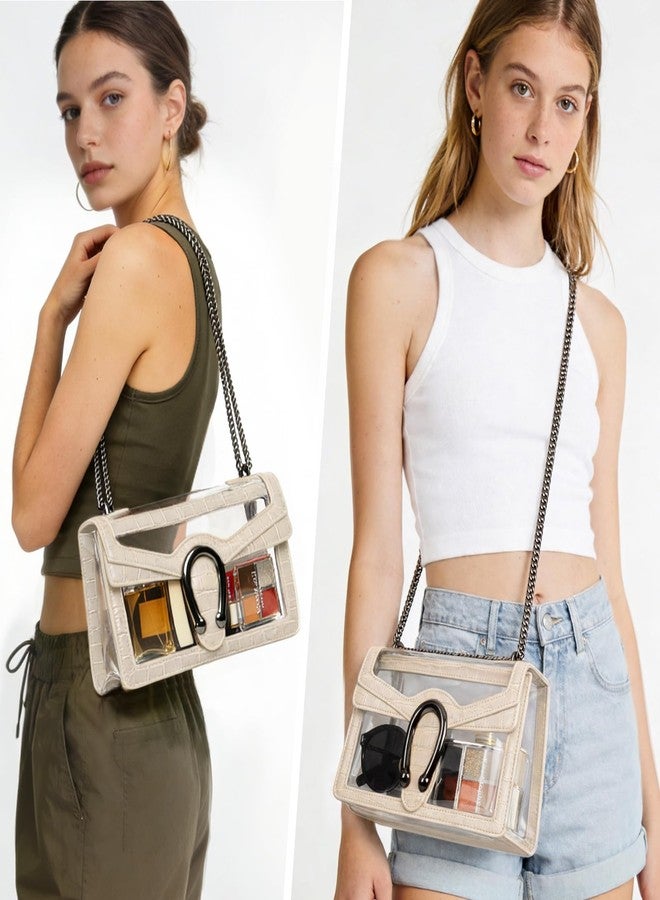 Joryin Clear Bag for Women Clear Bags Stadium Approved Shoulder Bag Crossbody Bag Small Clear Purse Chain Handbag - Image 2
