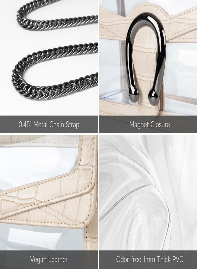 Joryin Clear Bag for Women Clear Bags Stadium Approved Shoulder Bag Crossbody Bag Small Clear Purse Chain Handbag - Image 5