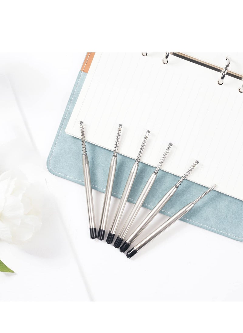 25 Set Replaceable Ballpoint Pen Refills with Spring Metal Ball Point Smooth Writing 0.5mm Replacement Refills Retractable Ballpoint Pen Refills for School Office Supplies Black