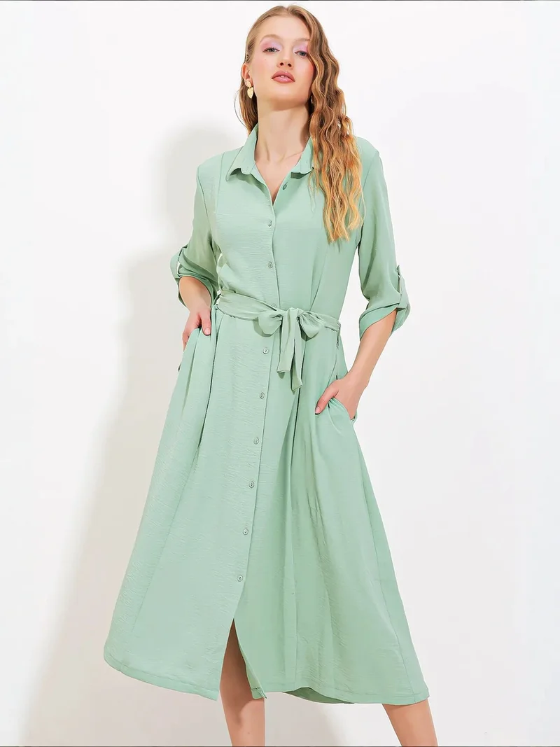 BDART Textured Midi Dress with Bow