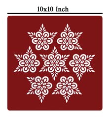 ABS HERBALS : Rangoli/Kolam Sticker – Traditional Handmade Kolam Art/Design Sticker for : Pooja Room, Home Entrance, Tile, Floor, (Meroon-MM6,MP6 Pack of 12Pcs) - Image 3