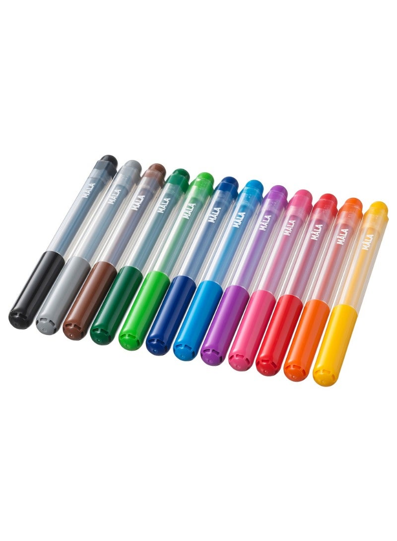 MALA Felt-tip Pen, Mixed Colours, 12 pcs - Image 1