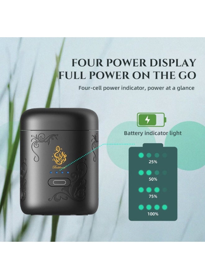 BORTONY Bakhoor Burner Mini Electric Arabian Bakhoor Incense Overheating Protection Burner Auto Shut Off Function Wide Area Coverage Car Bakhoor - Image 2