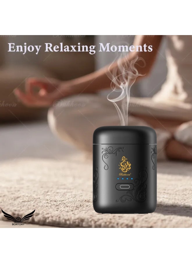 BORTONY Bakhoor Burner Mini Electric Arabian Bakhoor Incense Overheating Protection Burner Auto Shut Off Function Wide Area Coverage Car Bakhoor - Image 3